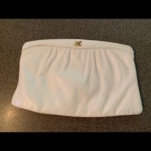 White leather clutch